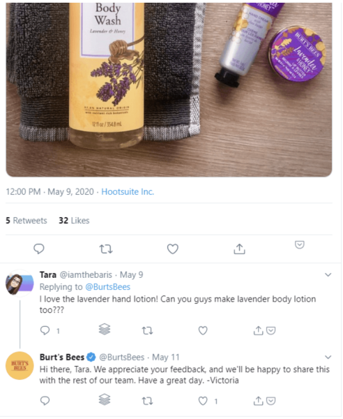 burts bees social post